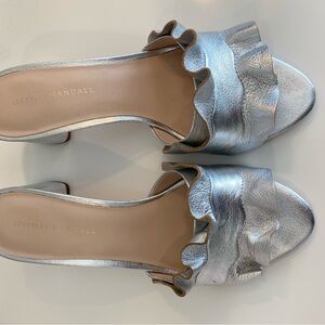 Loeffler Randall Silver Ruffle Sandals
